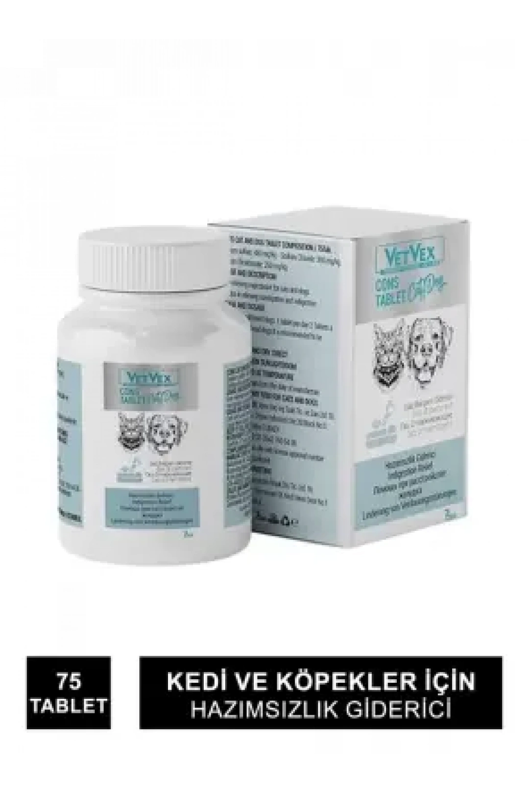 Outlet - VetVex Cons Kedi ve Köpek Hazımsızlık Giderici 75 Tablet