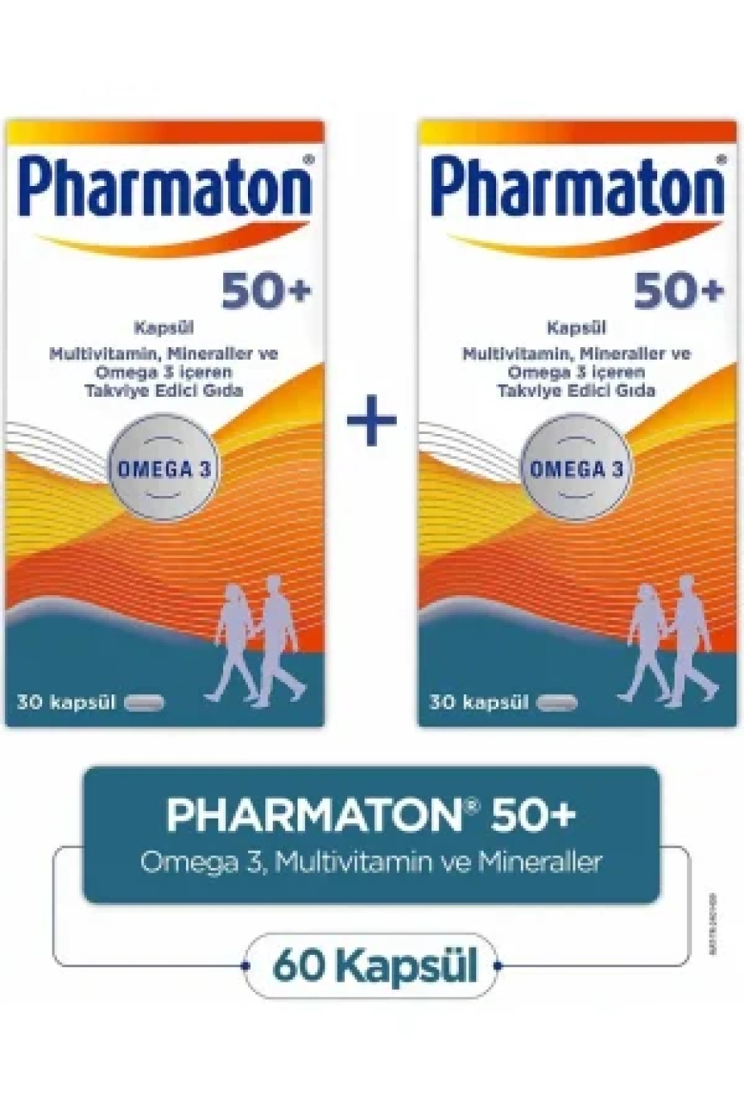Pharmaton 50 Plus 30 Kapsül 2’li Paket – Omega 3, Multivitamin ve Mineraller