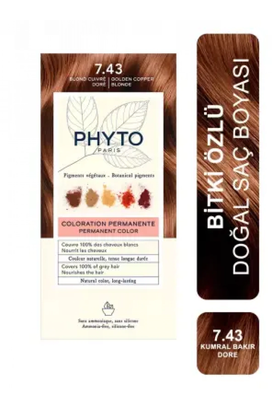 Phyto Color Bitkisel Saç Boyası 7.43 - Kumral Bakır Dore