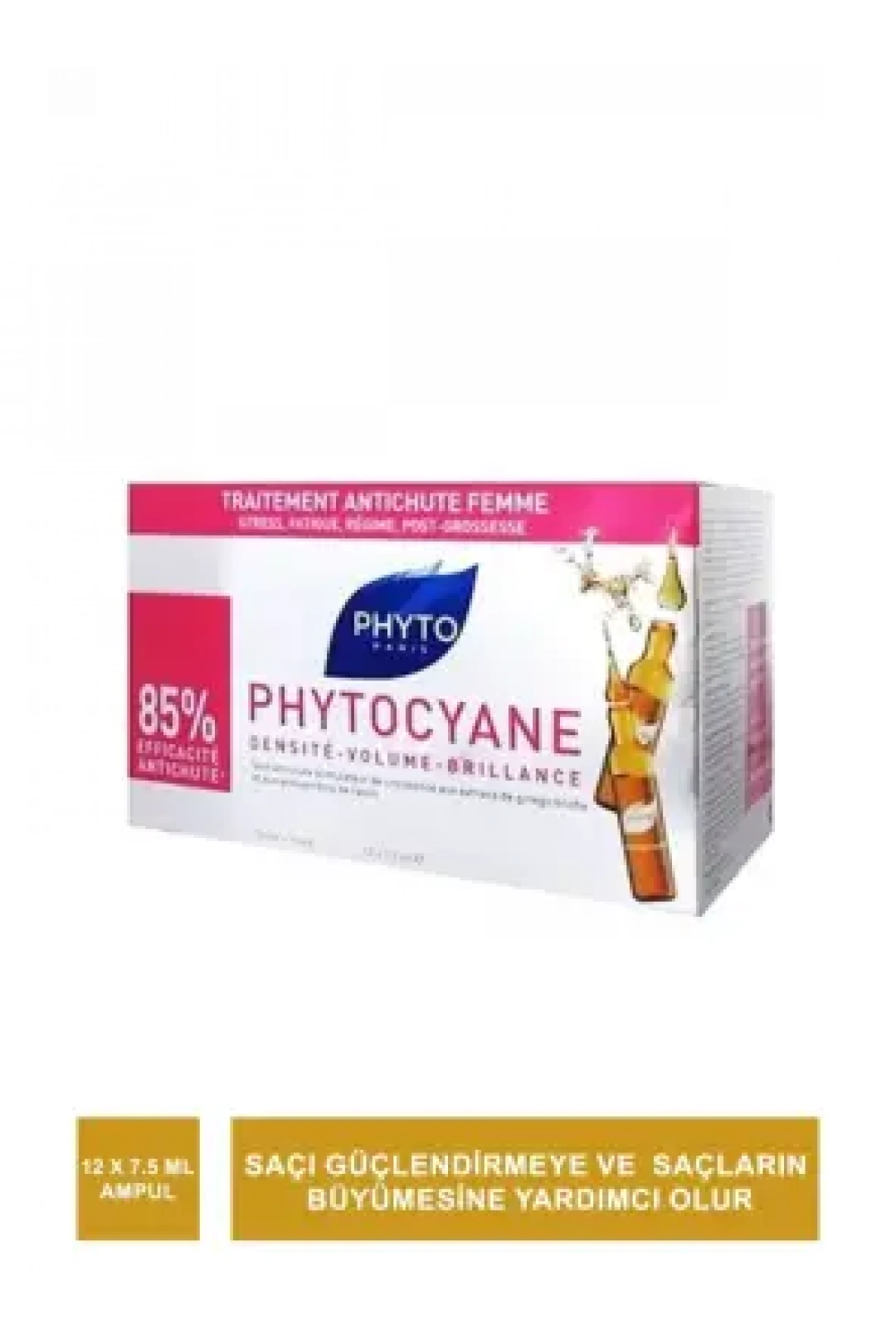 Phyto Phytocyane Kadınlar İçin Tepkisel Saç Dökülmesi Karşıtı Bakım 12 Ampul x 5 ml