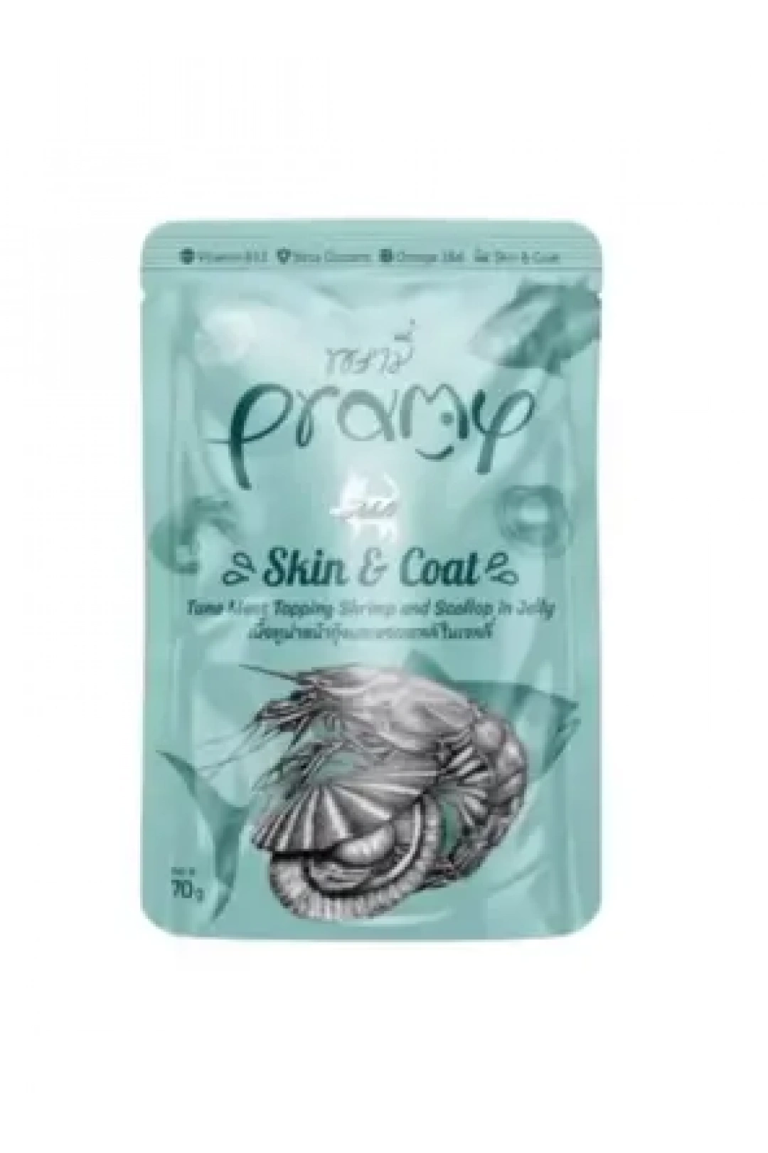 Pramy Jöle İçinde Karidesli, Deniz Taraklı Ve Ton Balıklı Yetişkin Kedi Maması 70G