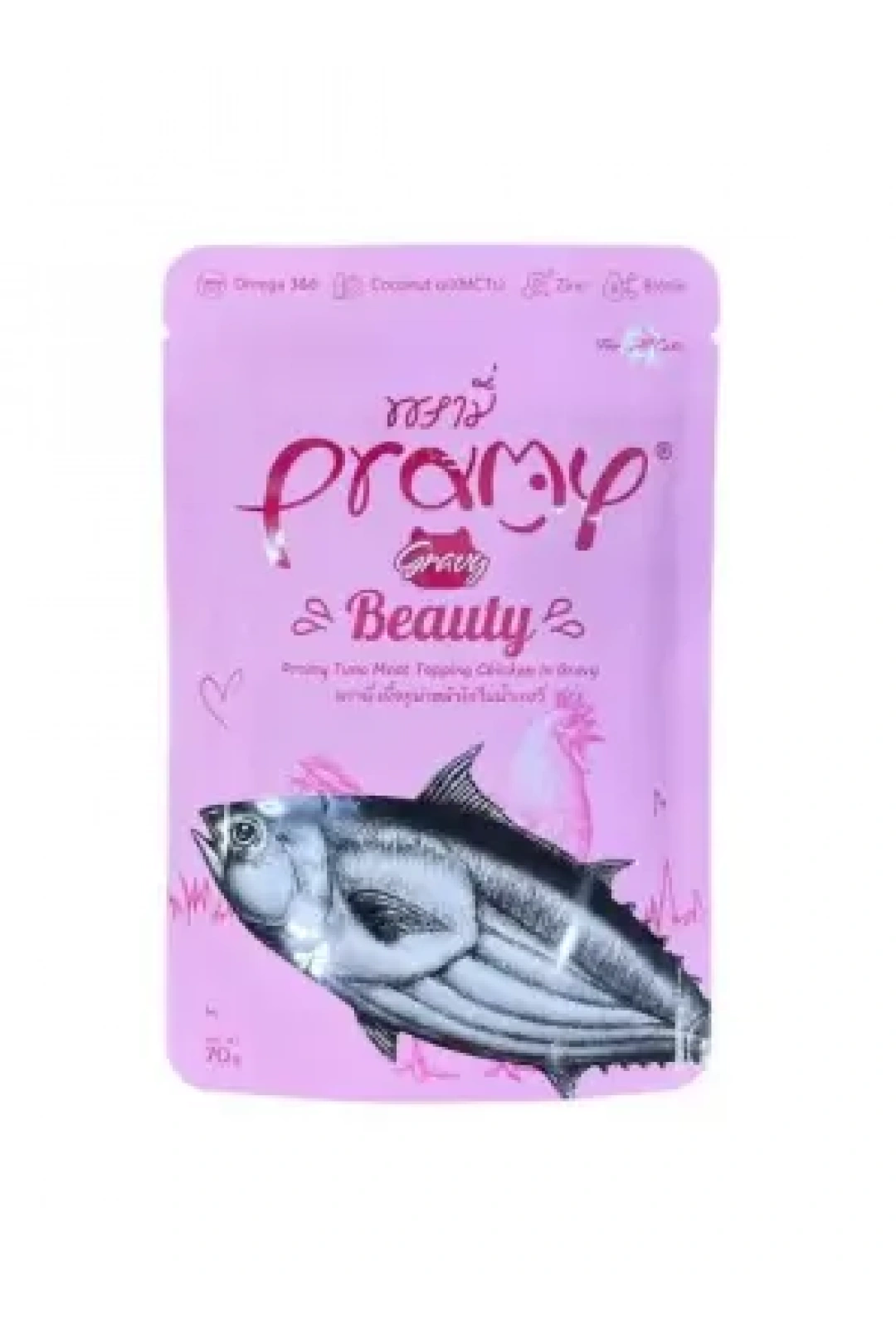 Pramy Sos İçinde Ton Balıklı Ve Tavuklu Yetişkin Kedi Maması 70G