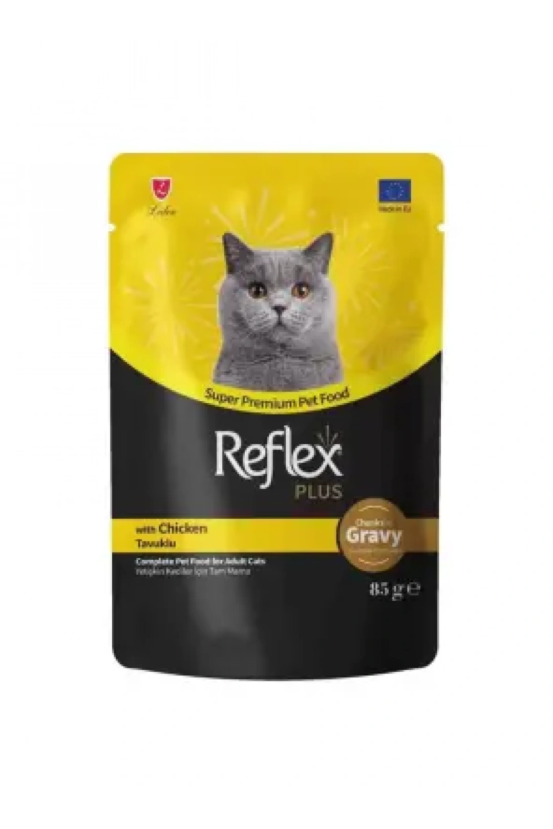 Reflex Plus Sos İçinde Et Parçacıklı Tavuklu Yetişkin Kedi Maması 85 G