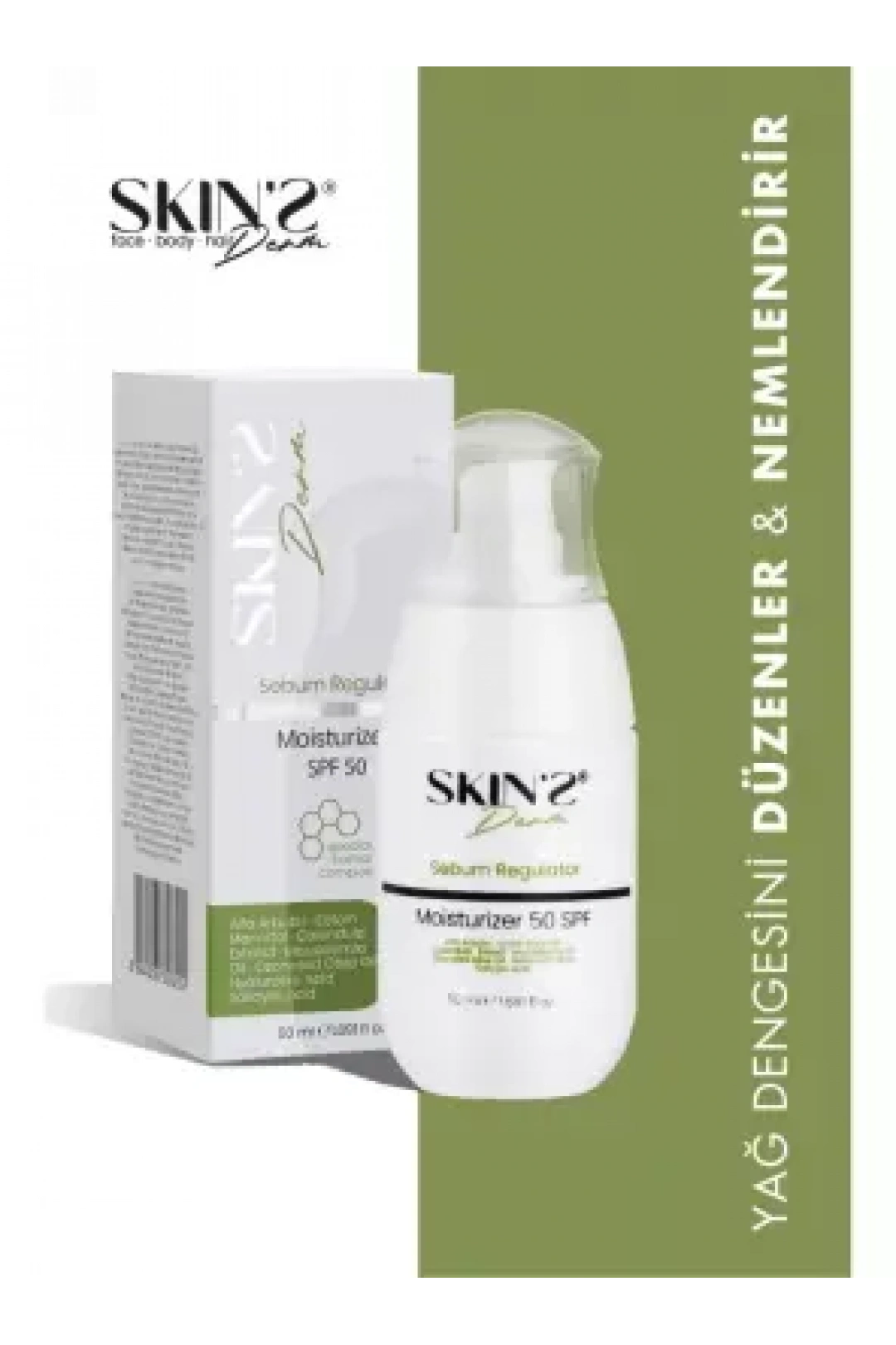 Skins Derm Sebum Regulator Moisturizing Spf50 Cream 50 ml