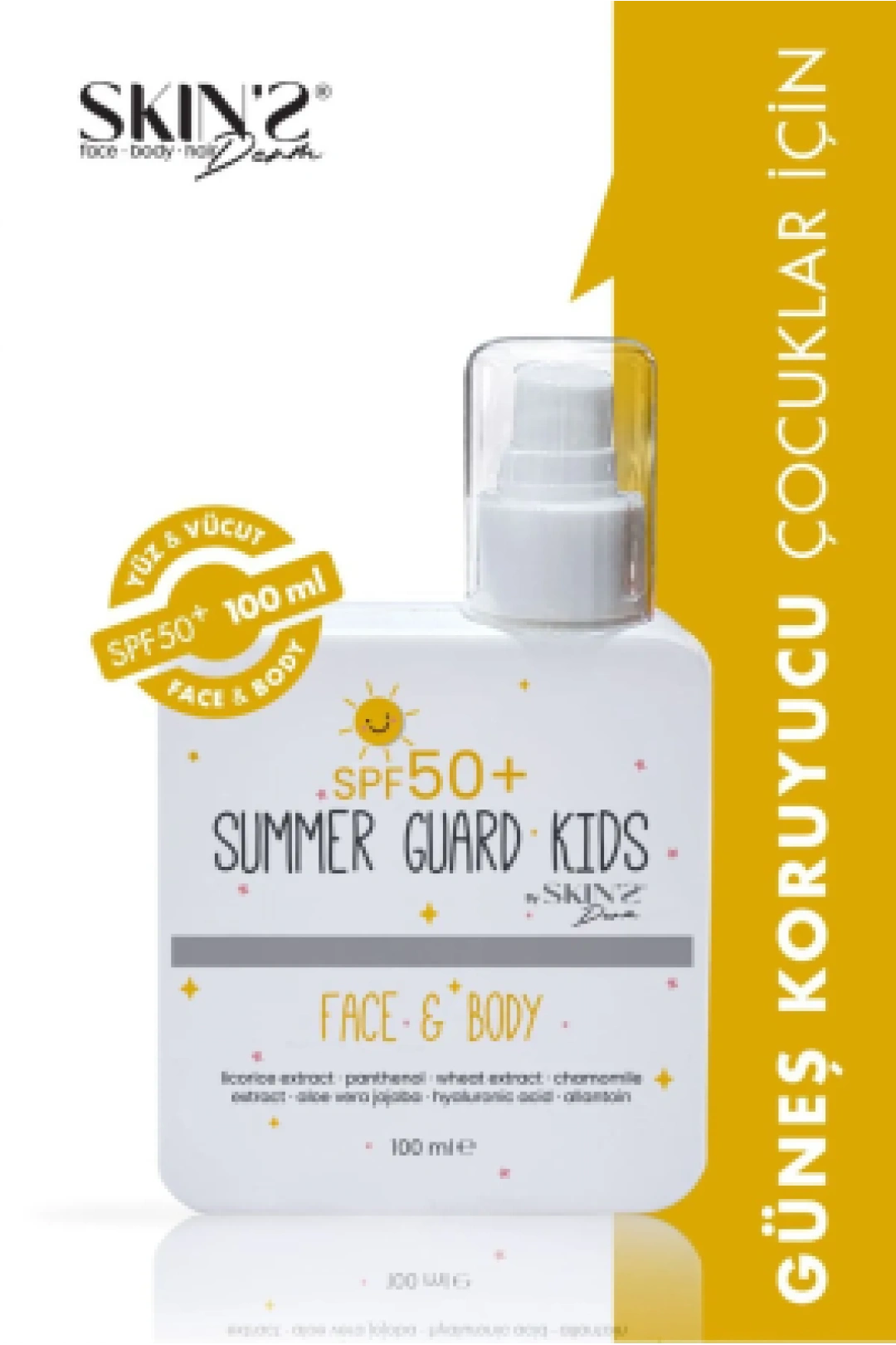 Skins Derm Summer Guard Kids Spf50+ Face & Body Güneş Kremi 100 ml