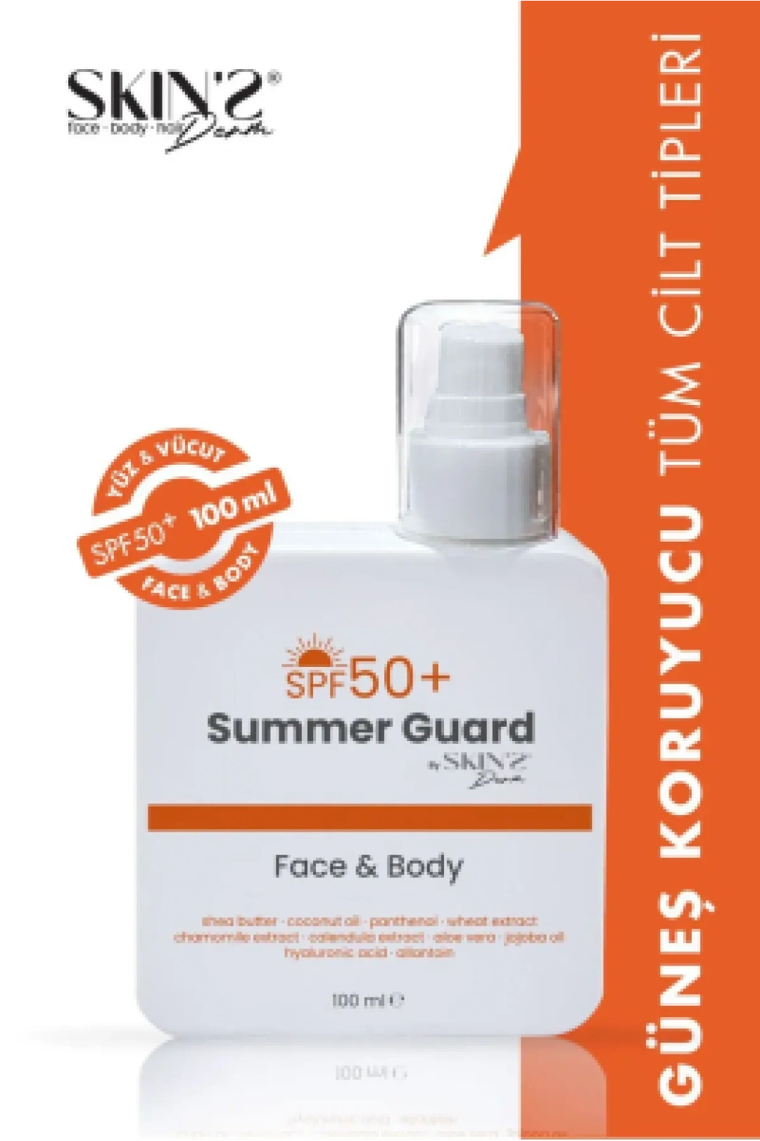 Skins Derm Summer Guard Spf50+ Face & Body Güneş Kremi 100 ml