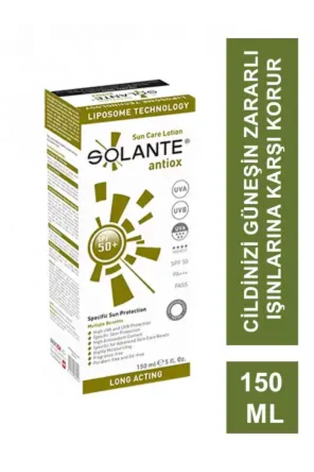 Solante Antiox Spf 50+ Sun Care Lotion 150 ml Antioksidan-Antiaging Güneş Losyonu