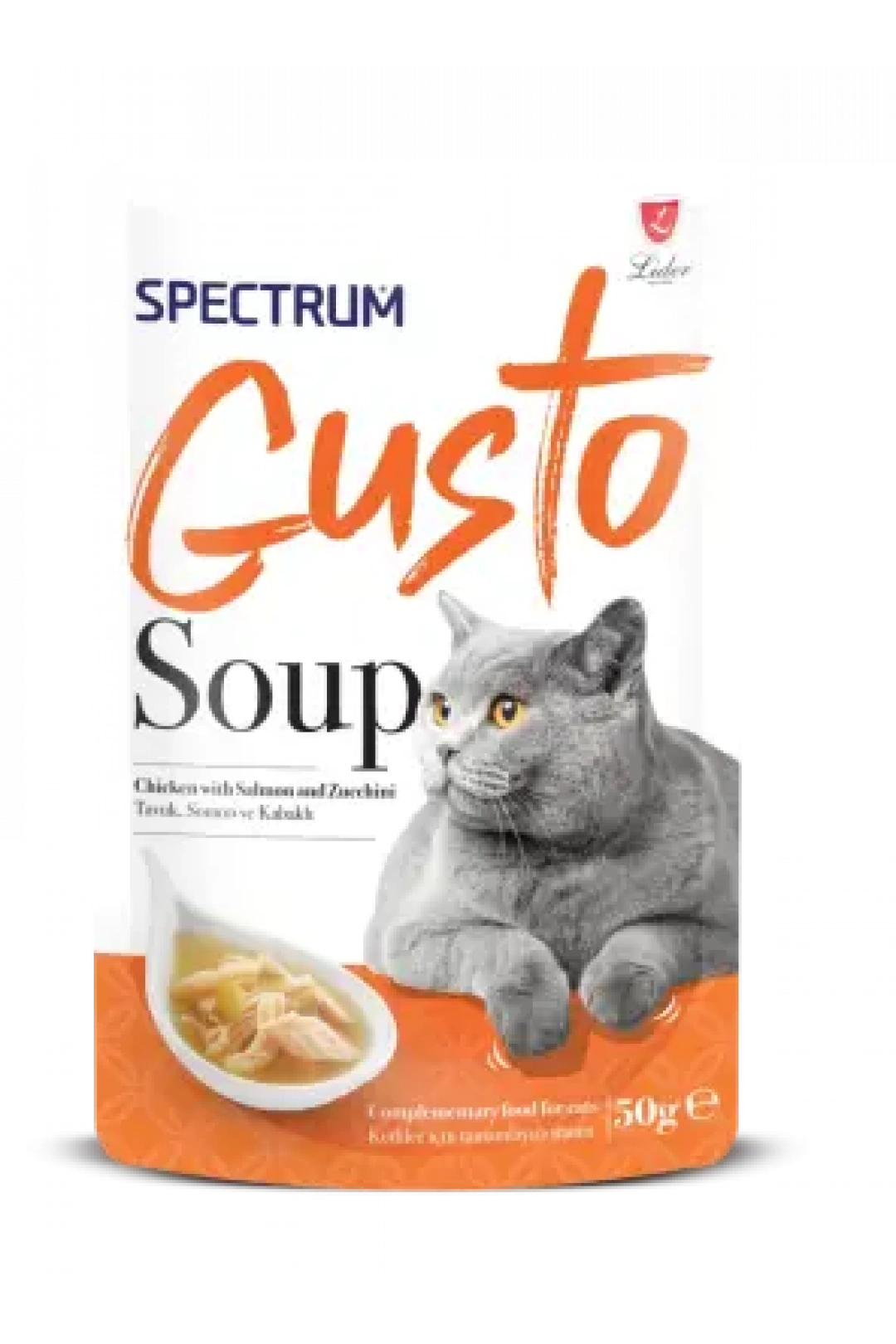 Spectrum Gusto Tavuklu,Somon ve Kabaklı Kedi Çorba 50gr