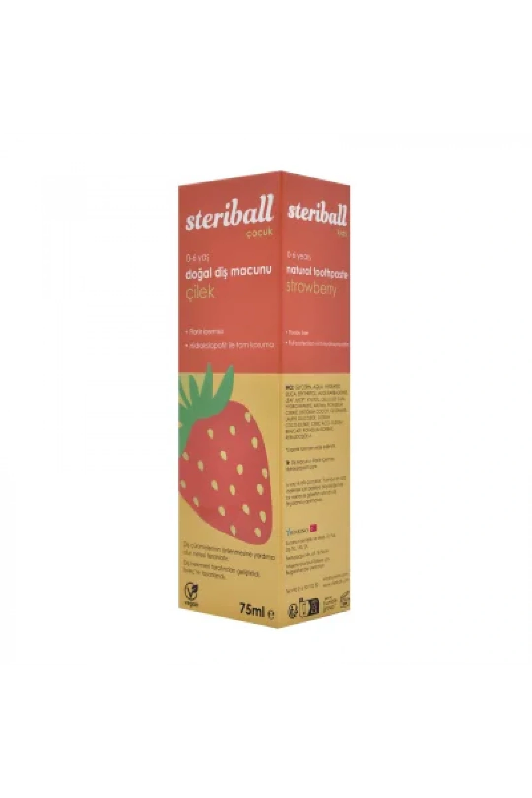 Streiball Çocuk Doğal Diş Macunu Çilek Aromalı 75 ml