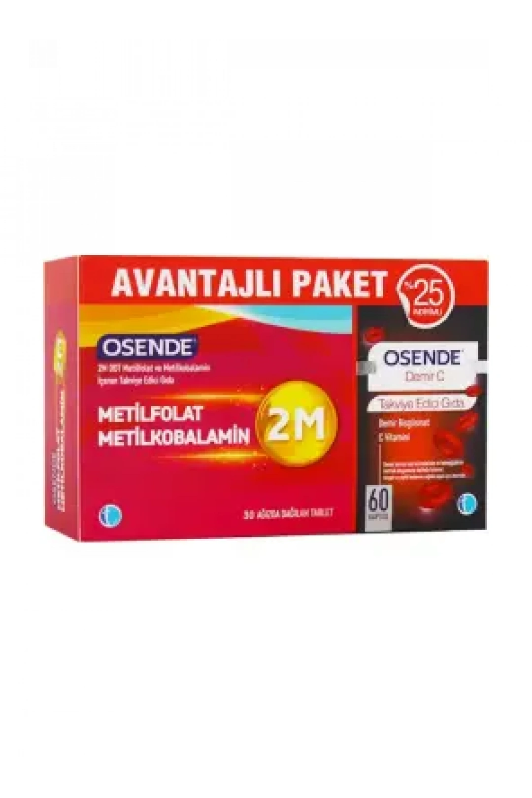 Tab İlaç Osende 2M 30 Tablet + Osende Demir C 60 Kapsül | Avantajlı Paket