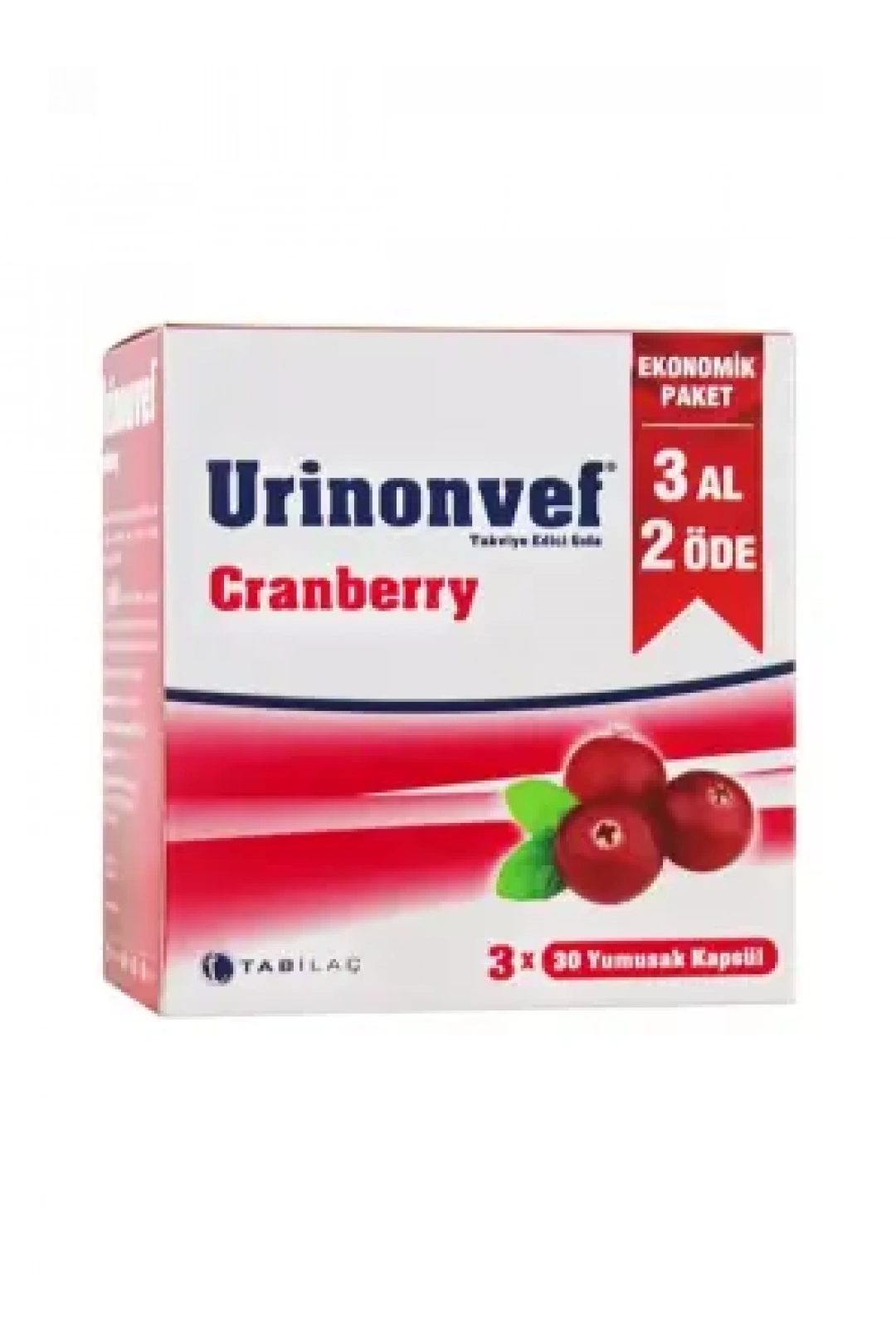 Tab İlaç Urinonvef Cranberry 3x30 Kapsül | 3AL2ÖDE