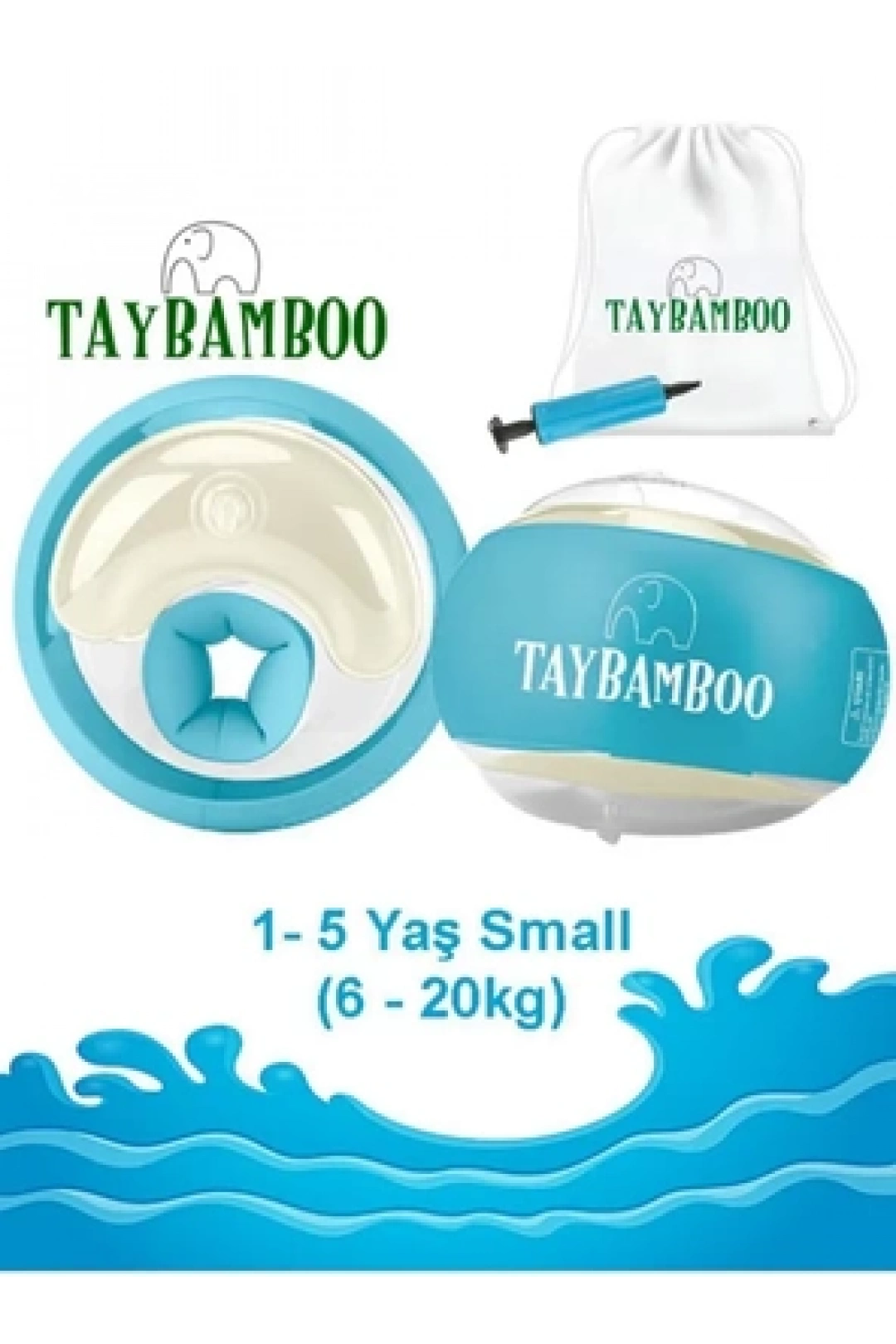 Taybamboo Classıcs Yuvarlak Üç Hava Odalı Yüzme Yardımcısı Kolluk - Mavi - Small (1-5 Yaş 6-19kg)