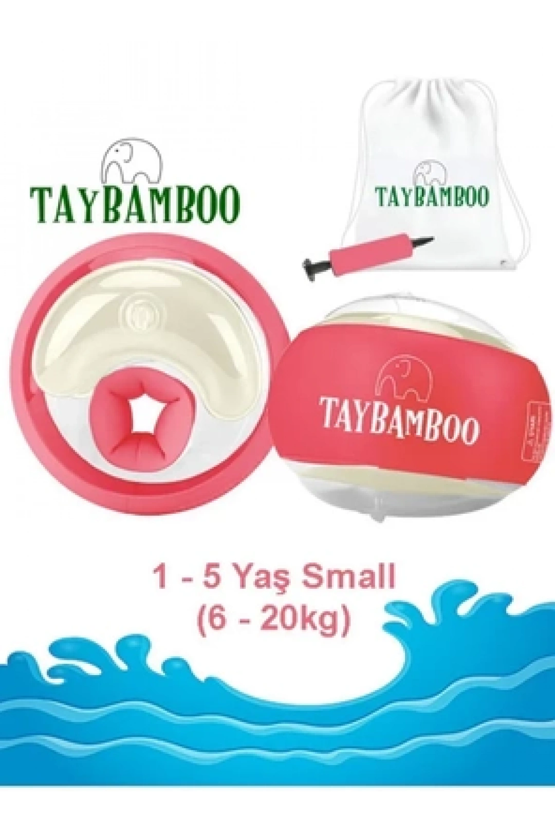 Taybamboo Classıcs Yuvarlak Üç Hava Odalı Yüzme Yardımcısı Kolluk - Pembe - Small (1-5 Yaş 6-19kg)