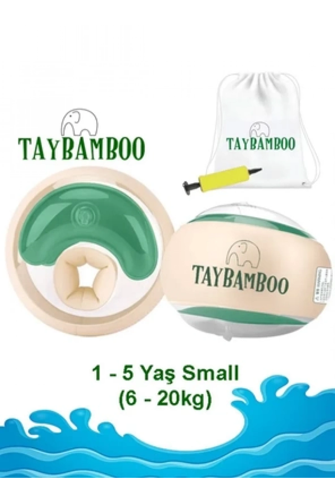 Taybamboo Classıcs Yuvarlak Üç Hava Odalı Yüzme Yardımcısı Kolluk - Yeşil - Small (1-5 Yaş 6-19kg)