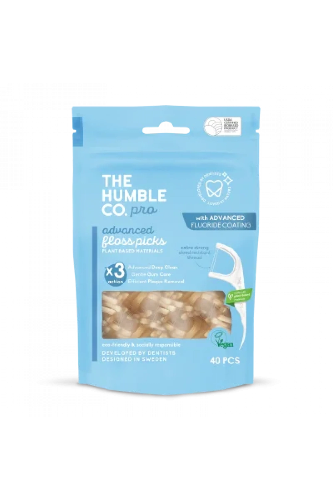 The Humble Co Kids Kürdanlı Diş İpi 50 Adet - Dinazorlu
