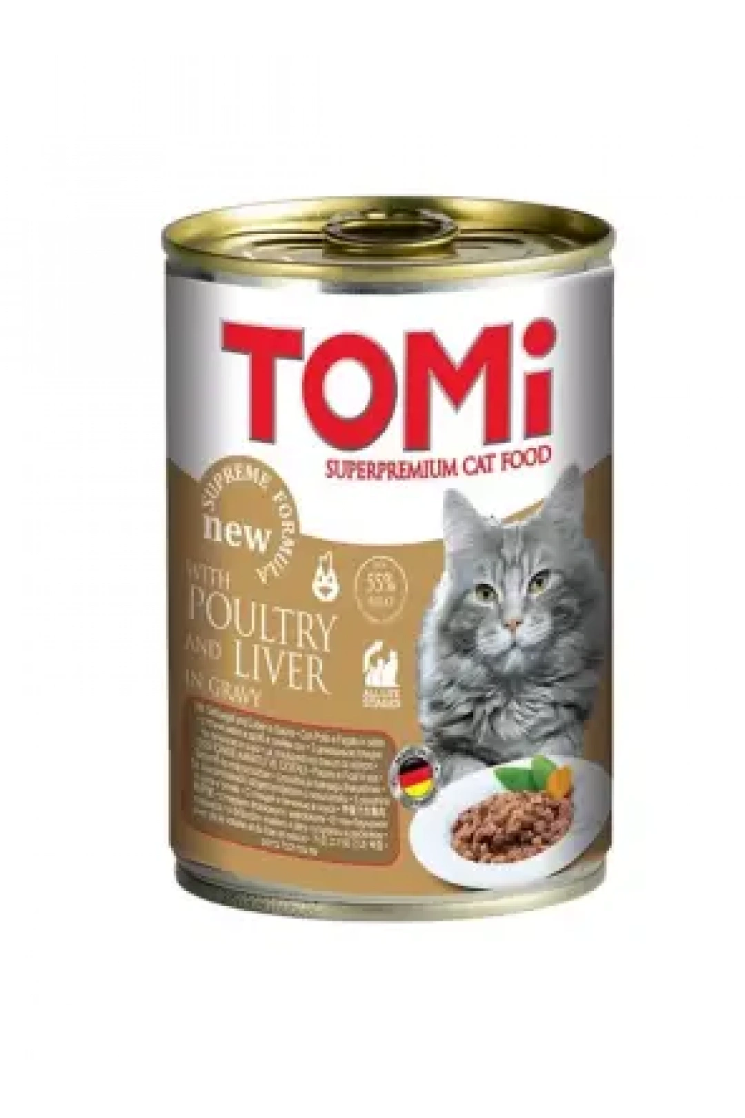 Tomi Kanatlı & Ciğerli Gravy Soslu Kedi Konservesi 400 Gr