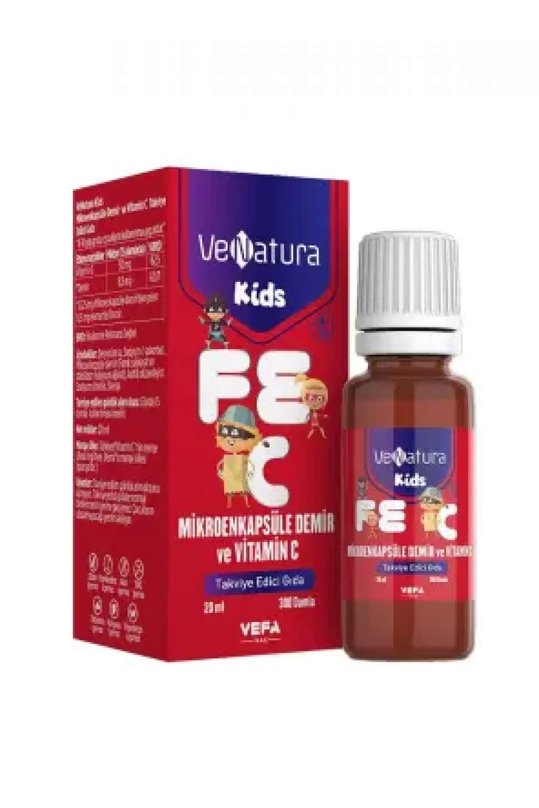 VeNatura Kids Mikroenkapsüle Demir ve Vitamin C Takviye Edici Gıda 20 ml