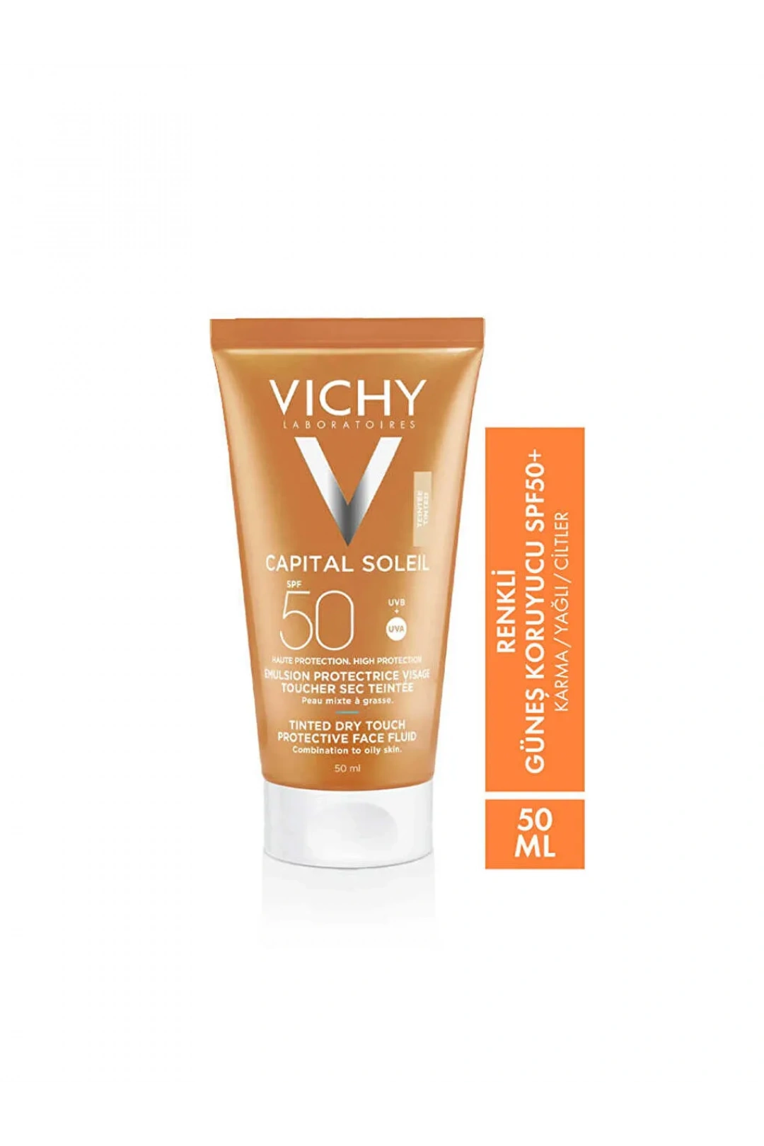 Vichy Capital Soleil Dry Touch Tinted Spf 50+ BB Emulsion 50ml Renkli Güneş Kremi