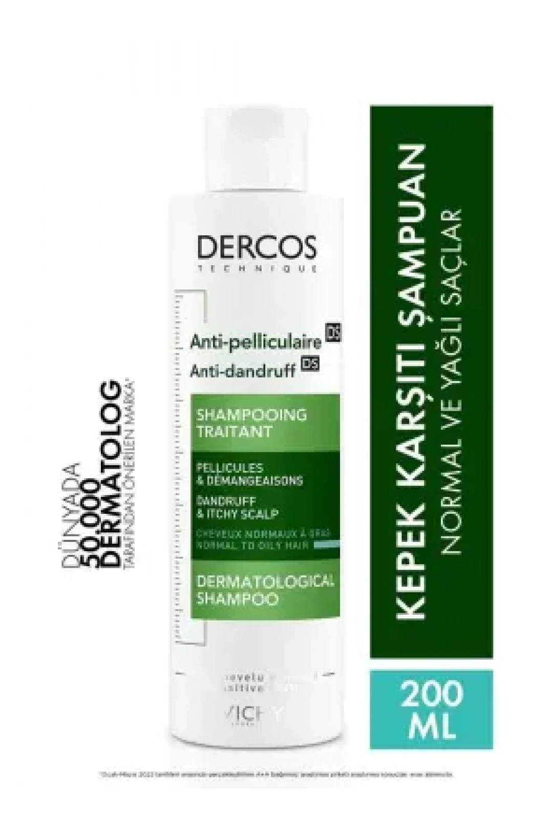Vichy Dercos Anti-Pell Kepek Şampuanı Normal ve Yağlı Saçlar 200 ml