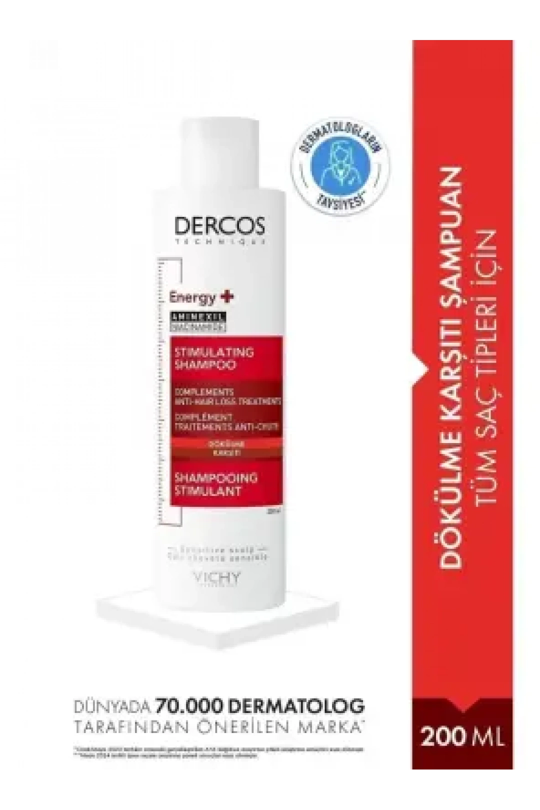 Vichy Dercos Energy+ Saç Dökülmesine Karşı Güçlendirici & Hacim Veren Şampuan 200 ml