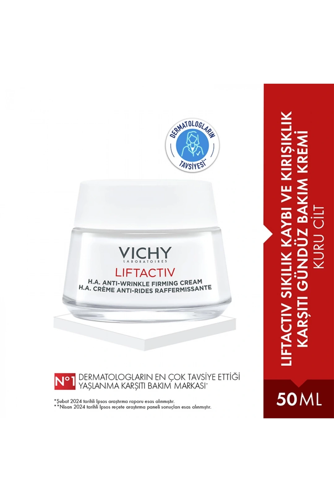 Vichy Liftactiv Supreme Cream 50 ml - Kuru Ciltler İçin Kırışıklık Giderici ve Sıkılaştırıcı Krem