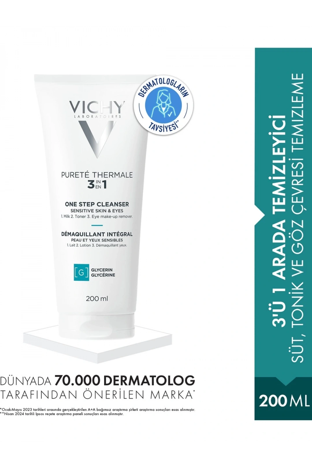 Vichy Purete Thermale 3in1 Cleanser 200 ml - Yüz Temizleyici