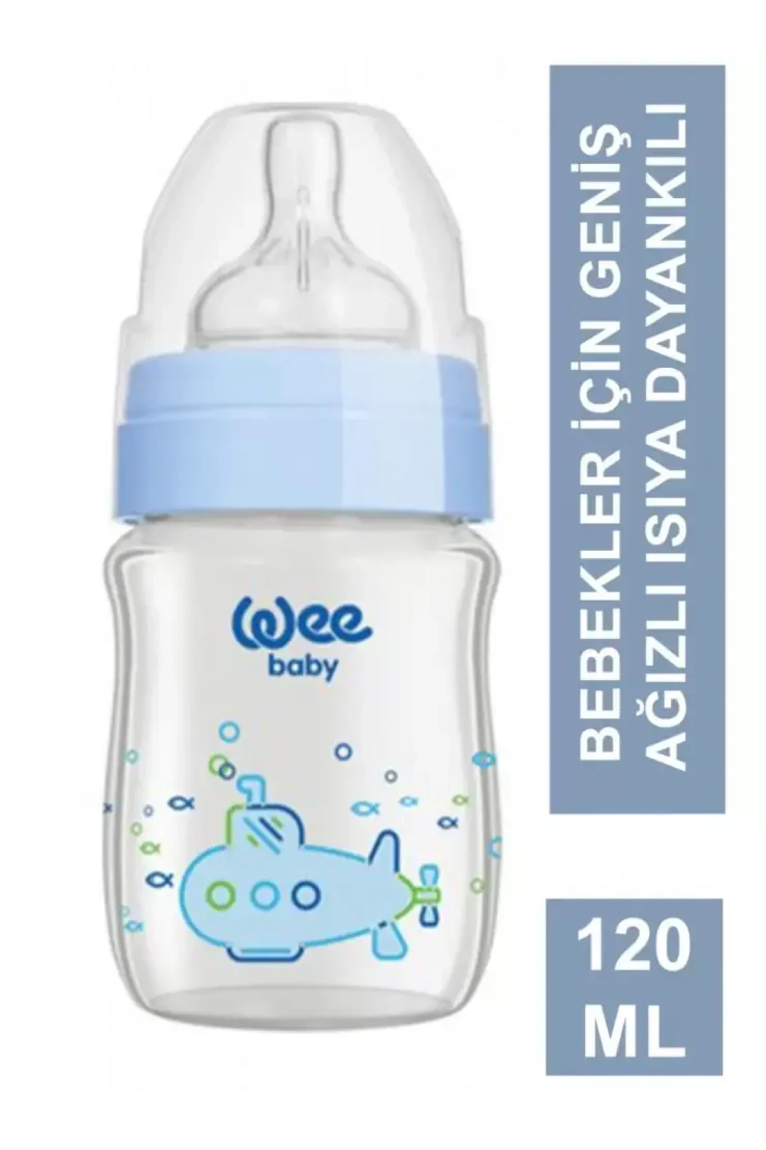 Wee Baby Klasik Geniş Ağızlı Isıya Dayanıklı Cam Biberon 0-6 Ay 120 ml - 139 -