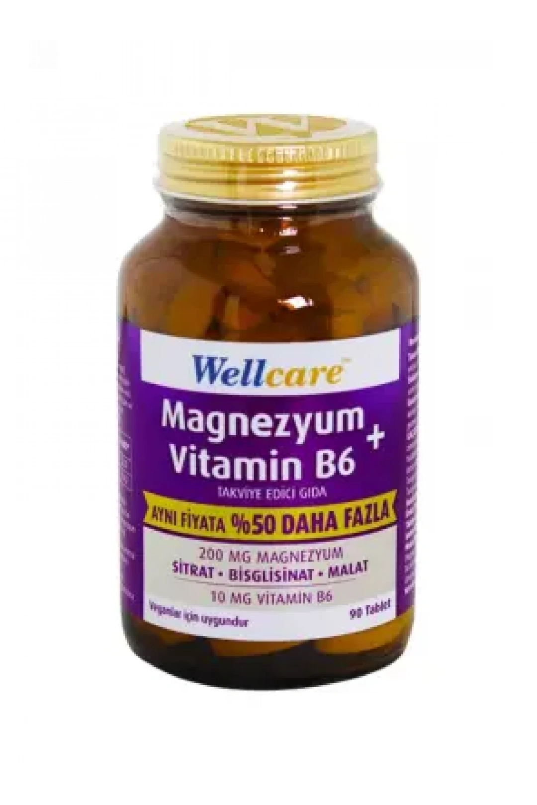 Wellcare Magnezyum B6 Vitamini 90 Tablet | Aynı Fiyata %50 Daha Fazla