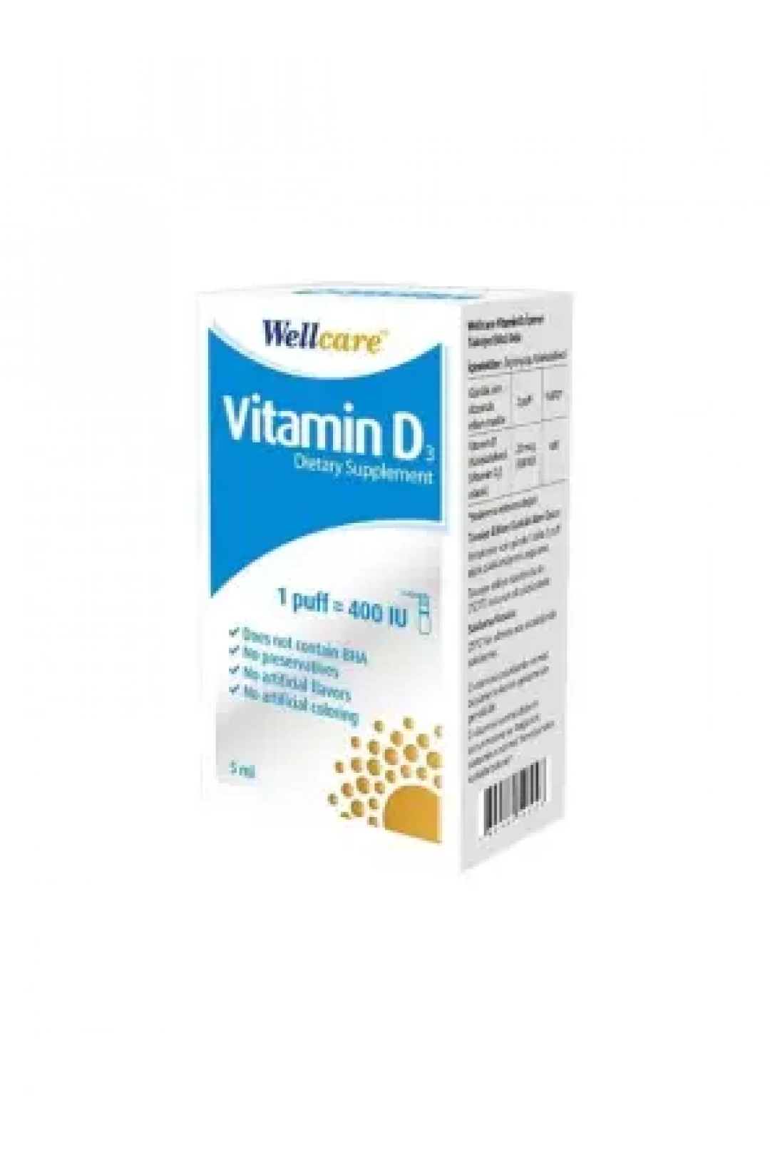 Wellcare Vitamin D3 400 IU 5ml