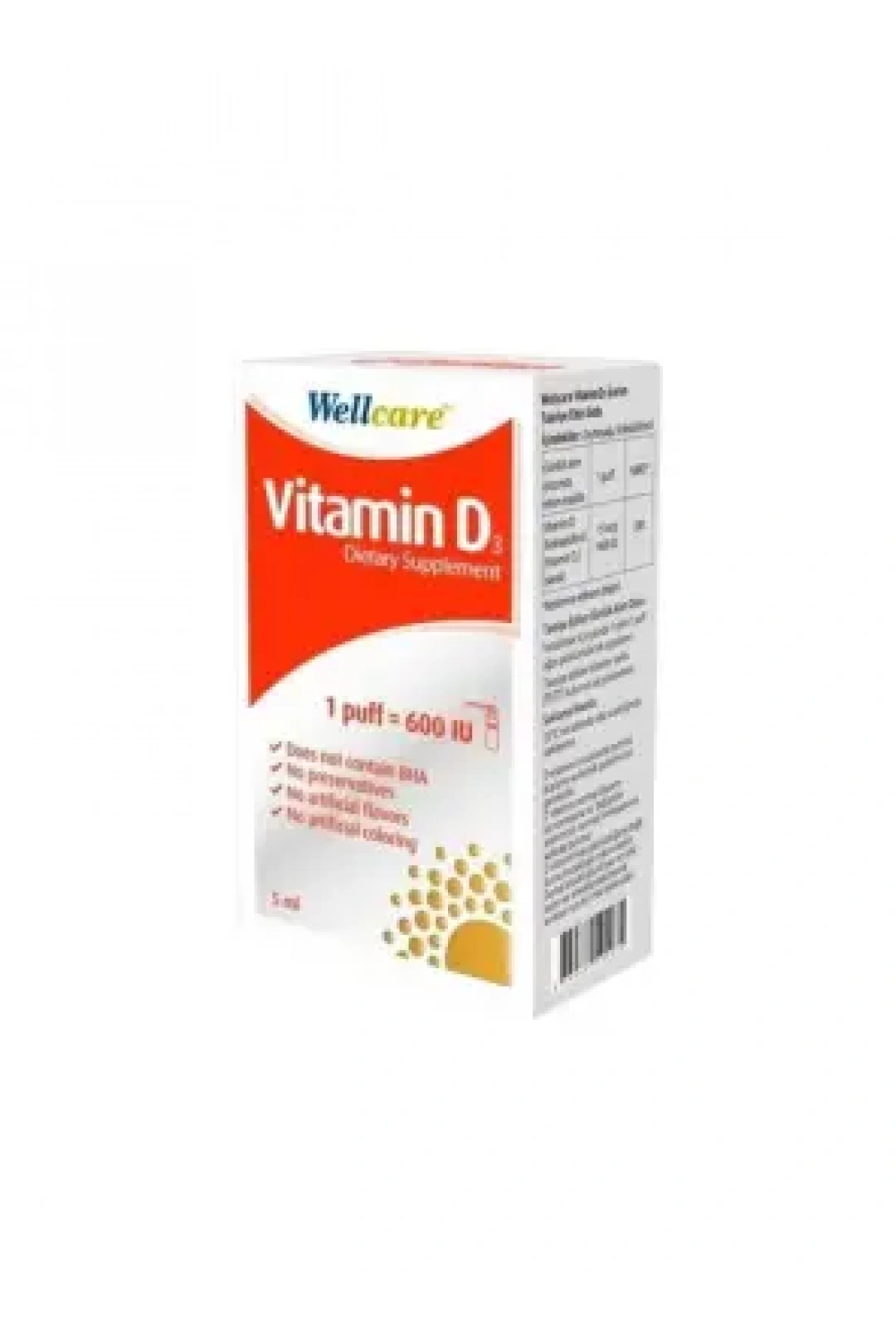 Wellcare Vitamin D3 600 IU 5ml