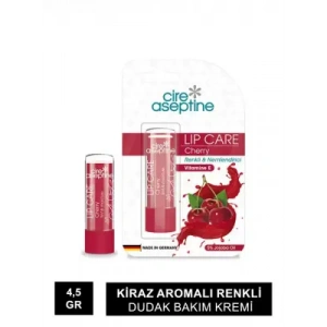Cire Aseptine Kiraz Aromalı Renkli Dudak Bakım Kremi 4,5gr