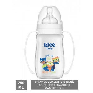 Wee Baby Klasik + Geniş Ağızlı Kulplu PP Biberon 0-6 Ay 250 ml 138