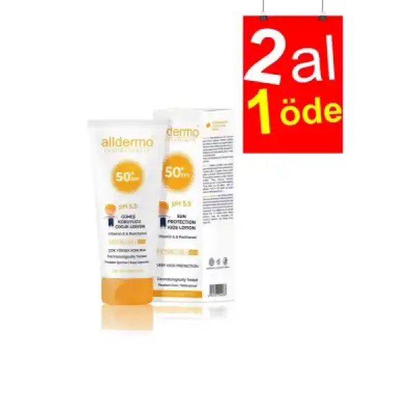 Alldermo Çocuk Güneş Losyonu SPF50 200 ml - 2AL1ÖDE