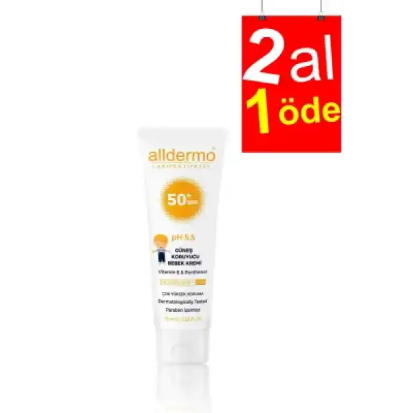 Alldermo Güneş Koruyucu Bebek Kremi SPF 50+ 75 ml - 2AL1ÖDE