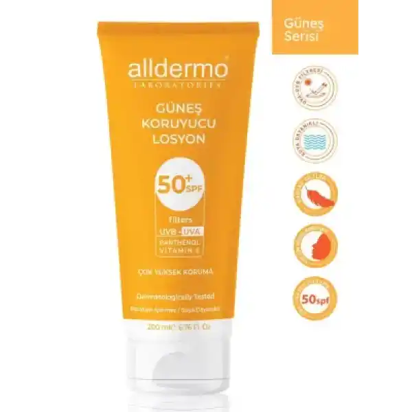 Alldermo Güneş Koruyucu Losyon SPF50 200 ml