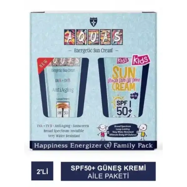 Aquas Güneş Kremi Spf50+ 2li Aile Paketi