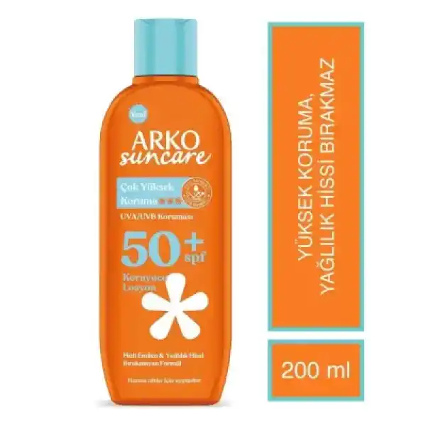 Arko Suncare Spf50 Yüksek Korumalı Vücut Güneş Losyonu 200 ml