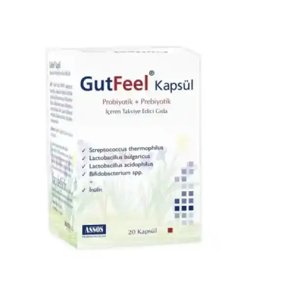 Assos Gutfeel Probiotik Prebiotik 20 Kapsül