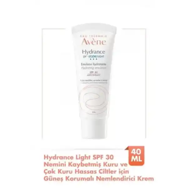 Avene Hydrance Light SPF30+ Hassas ve Karma Ciltler için Güneş Korumalı Nemlendirici Emülsiyon 40 ml