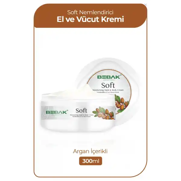 Bebak Soft Nemlendirici El ve Vücut Kremi 300 ml - Argan Yağı