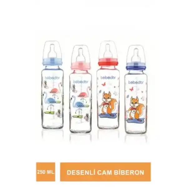 Bebedor Desenli Cam Biberon 250ml -31302-