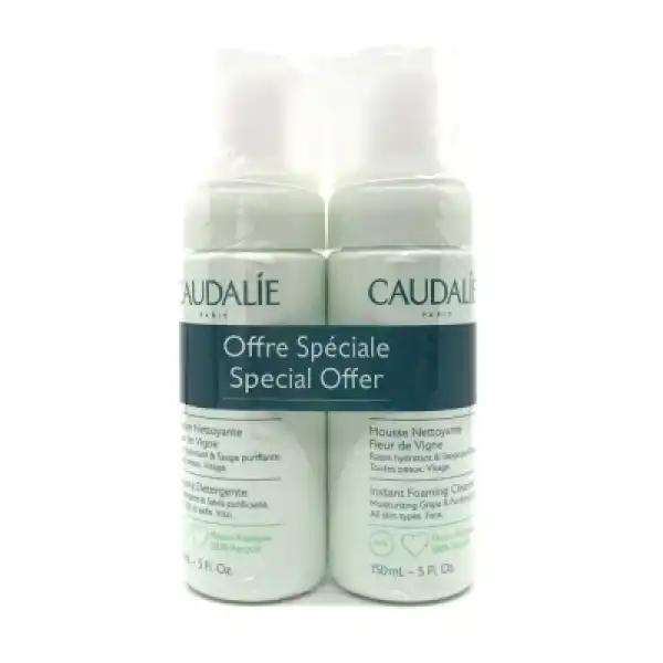 Caudalie Instant Foaming Cleanser 2 x 150 ml - Tüm Cilt Tipleri Için Temizleme Köpüğü - İkincisi %50 İndirimli