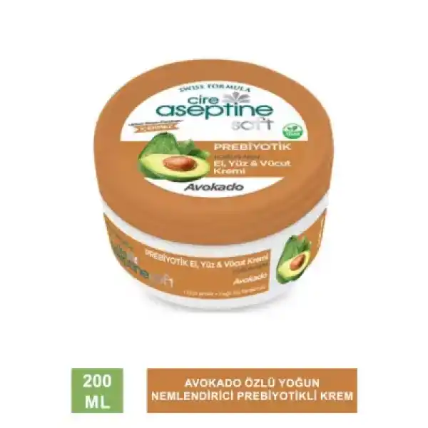 Cire Aseptine Soft Avokado Özlü Yoğun Nemlendirici Prebiyotikli Krem 200 ml