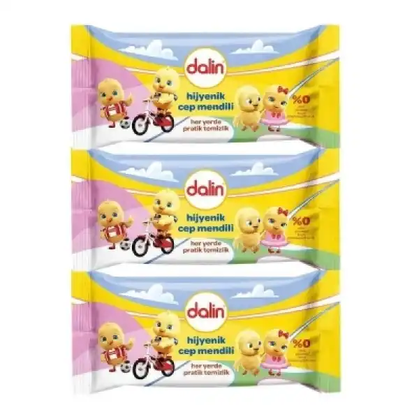 Dalin Hijyenik Islak Cep Mendil 3lü 15 Yaprak