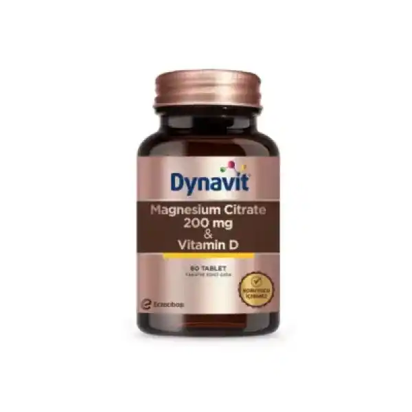 Dynavit Magnesium Citrate 200 mg & D Vitamini 60 Tablet