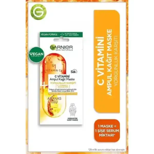 Garnier C Vitamini Ampul Kağıt Maske 15 gr