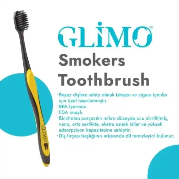 Glimo Smokers Beyazlatıcı Diş Fırçası Medium