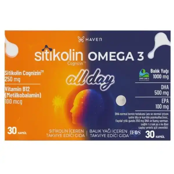 Haver Sitikolin Omega 3 AllDay 60 Yumuşak Kapsül