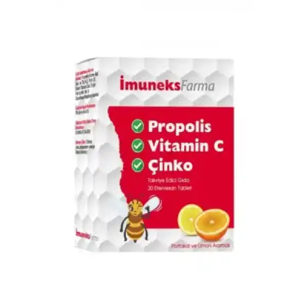 İmuneks Propolis , Vitamin C ve Çinko 20 Tablet