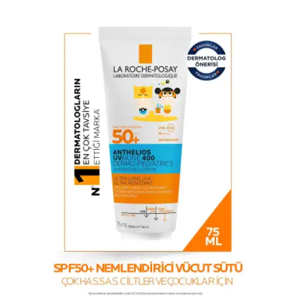 La Roche Posay Anthelios Dermo Pediatrics UVmune400 SPF50+ Hassas Ciltler ve Çocuklar İçin Güneş Koruyucu Vücut Sütü 75 ml